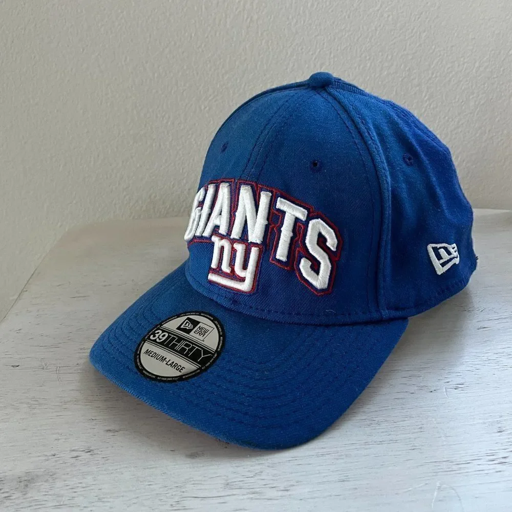 New York Giants Hat Cap Strap Back Blue White NFL Football Adjustable Mens